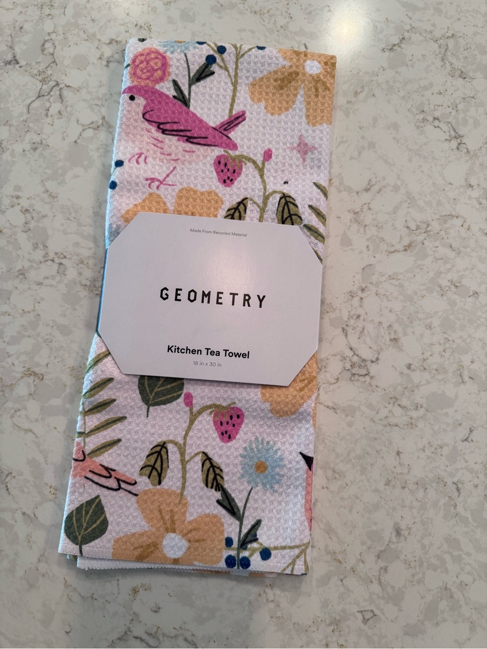 Summer Songbirds Geometry Tea Towel
